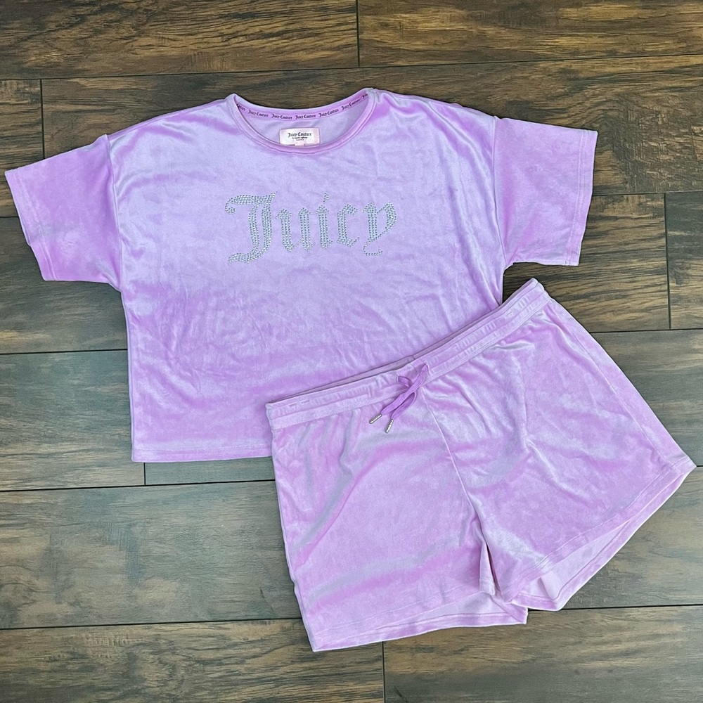 Juicy Couture Sleepwear Velour Lavender Lounge Set Bling Stud Logo Extra Large